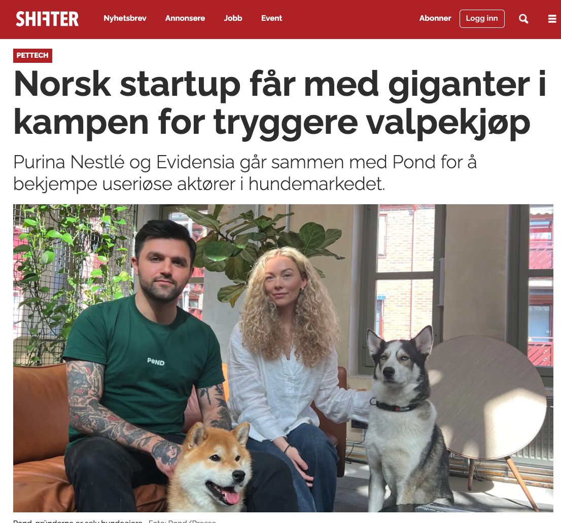 Shifter-artikkel: Norsk startup får med giganter i kampen for tryggere valpekjøp
